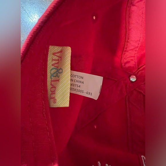 Viv & Lou ball cap, touchdowns and tailgates, red, NWT - Picture 5 of 5